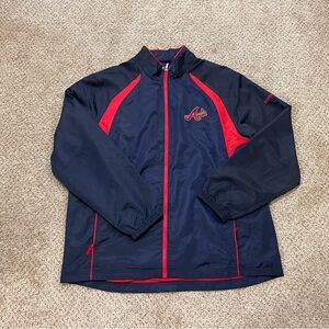 Reebok Atlanta Braves MLB Genuine Merchandise Full Zip Windbreaker Navy Men’s XL